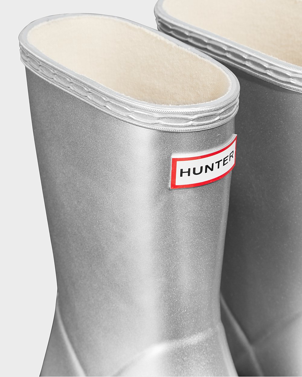 Kids Hunter Rain Boots Silver - Original First Classic Metallic - 6079382-BE